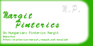 margit pinterics business card